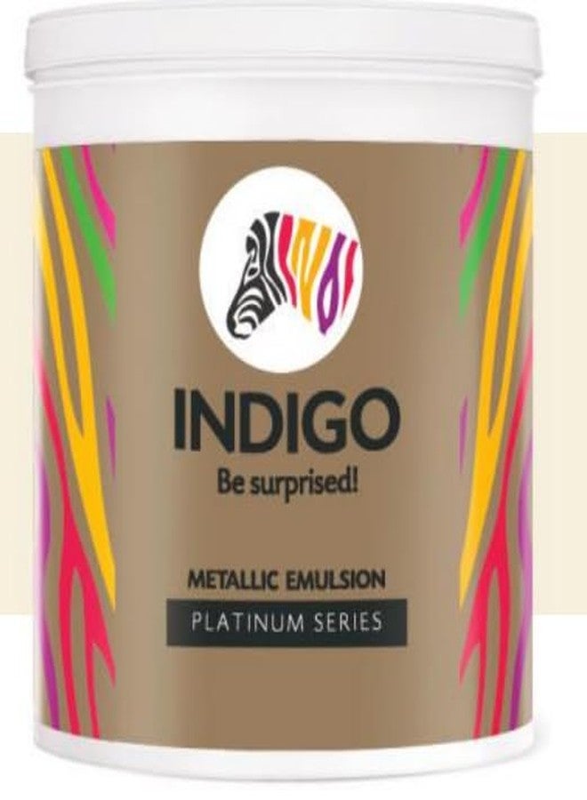Indigo Metallic Emulsion Platinum Series - Sparkling Metallic Texture Wall Paint | Water-Based | Anti-Fungal & Algae Resistant | Interior & Exterior Use | 1 L 24k Gold - Image 1